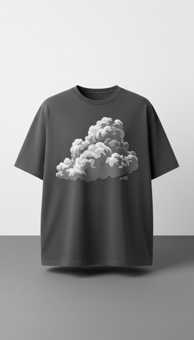 Heavyweight Graphic Tee in Smoke Cotton